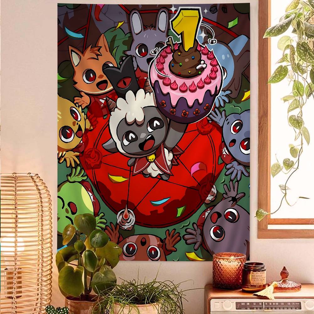 Game Cult Of The Lamb Colorful Tapestry Wall Hanging Bohemian Wall Tapestries Mandala Wall Hanging Sheets