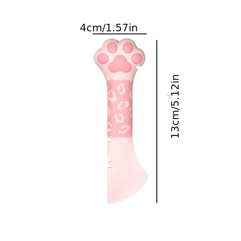 Conjunto de 4 Peças de Colheres para Comida de Animal de Estimação Patinha de Gato, Abridor de Latas e Raspador de Tampa Multifuncional para Comida Úmida de Cão e Gato