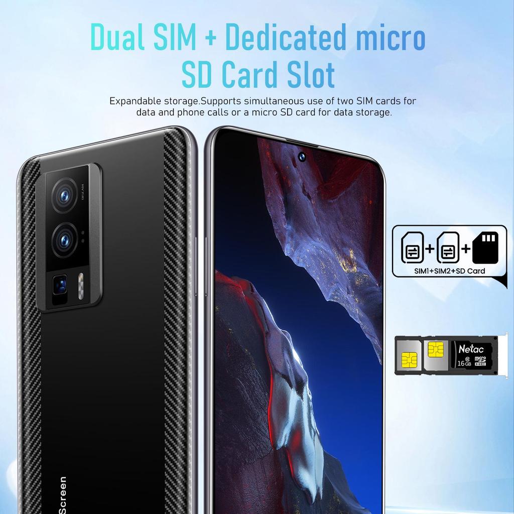 F5 Pro Mobile Phone: 16GB RAM, 1TB Storage, 4G, Center Hole Display, Supports Dropshipping