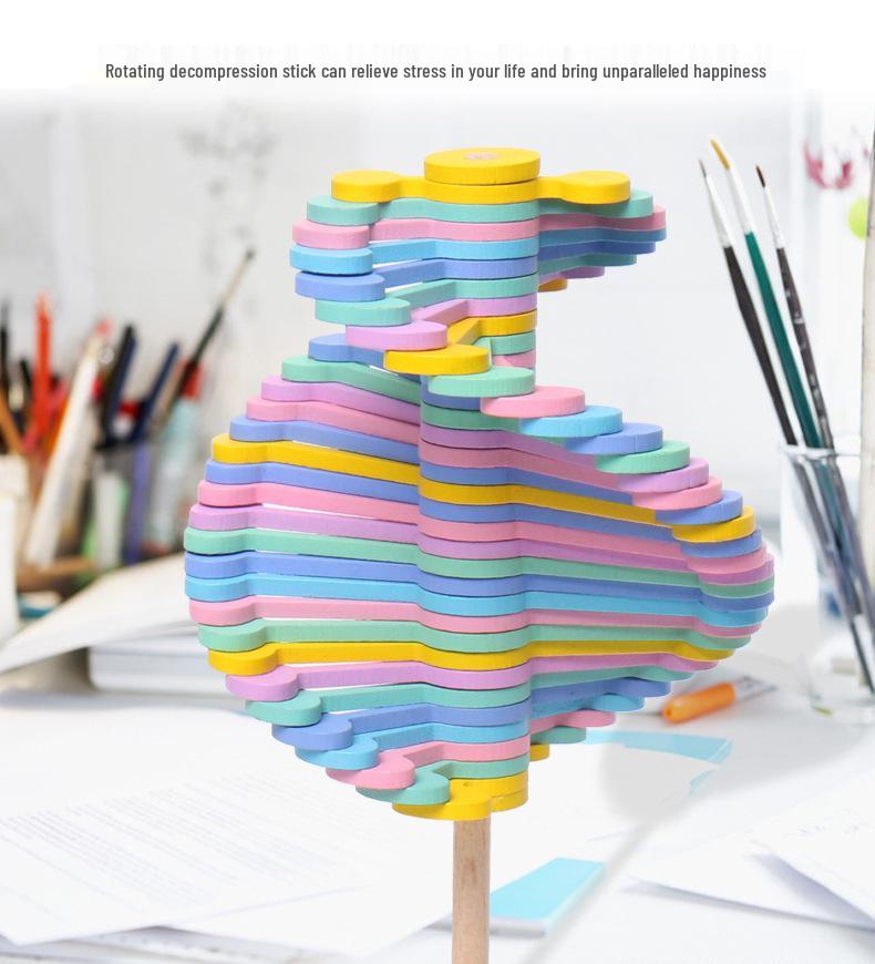 Fibonacci Sequence Wooden Spinning Top Ornament Toy