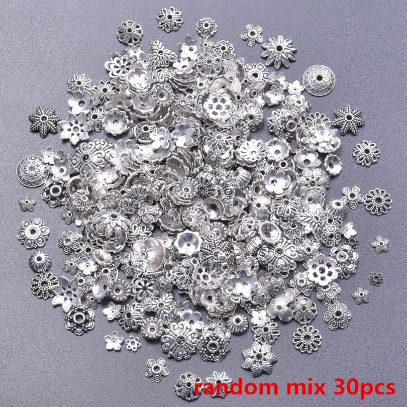 Antique Color Random Mix Bead Caps For Jewelry Making Supplies Handmade Beads Keychain Materials Jewellry Findings Accessories