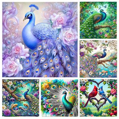 5D DIY Diamantmalerei Tier-Set Wunderschöner Pfau DIY Teilweise Speziell geformter Bohrer Handgefertigte Diamantmosaik-Kunst Geschenk