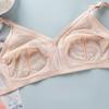 Women's Large Size Bra Sexy Full Cup Lace Wireless Bralette Transparent Push Up Underwear