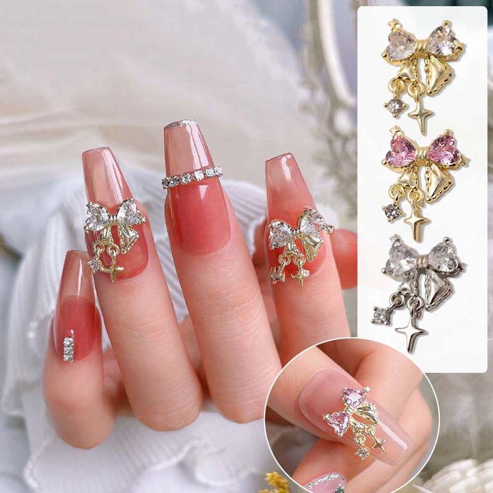 

Art Jewelry Bowknot Nail Drills Bow Nail Decorations Star Nail Rhinestones Manicure Accessories