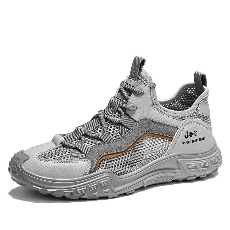 

Модная летняя мужская повседневная обувь Модная сетчатая дышащая походная обувь Модная нескользящая спортивная обувь для мужчин 43 серый