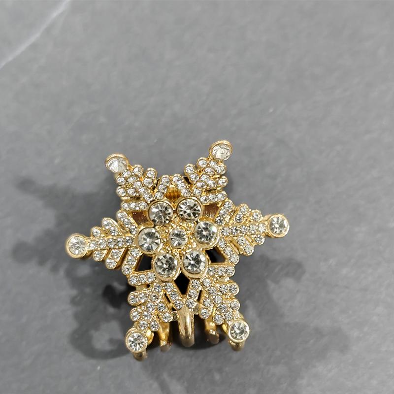 1Pcs Silver Rhinestone Snowflake Hair Clip Christmas Style Side Bangs Shattered Hair Clip Fashion New Ponytail Clip