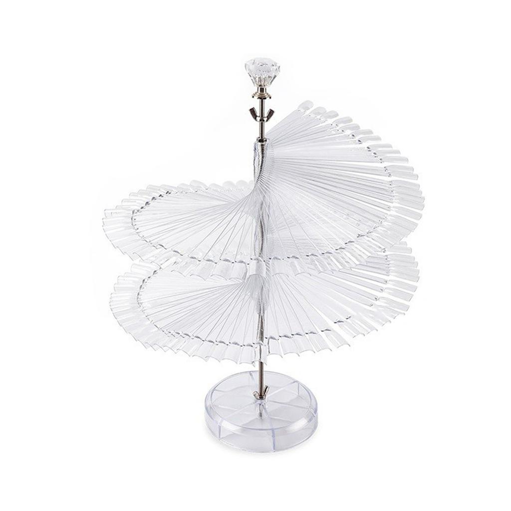 120 Sticks Nail Art Color Chart Display Stand Spiral Removable Portable Fan Shaped Nail Sample