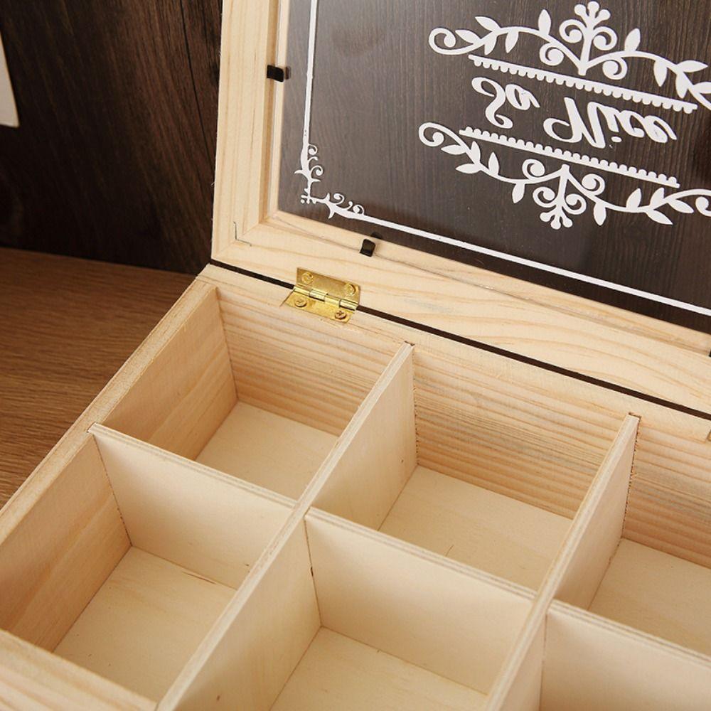 with Clear Lid Wooden Tea Box Dust-proof Jewelry Display Case Sturdy Tea Bag Holder Home Cabinet