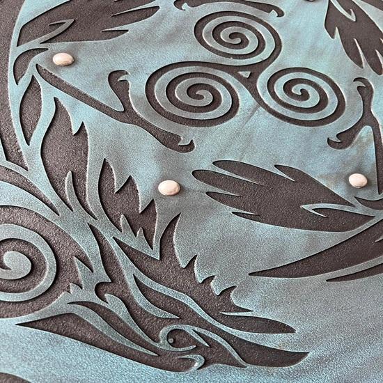 Handmade Viking Shield Celtic Wolf Design, Norse Decor Home Decor
