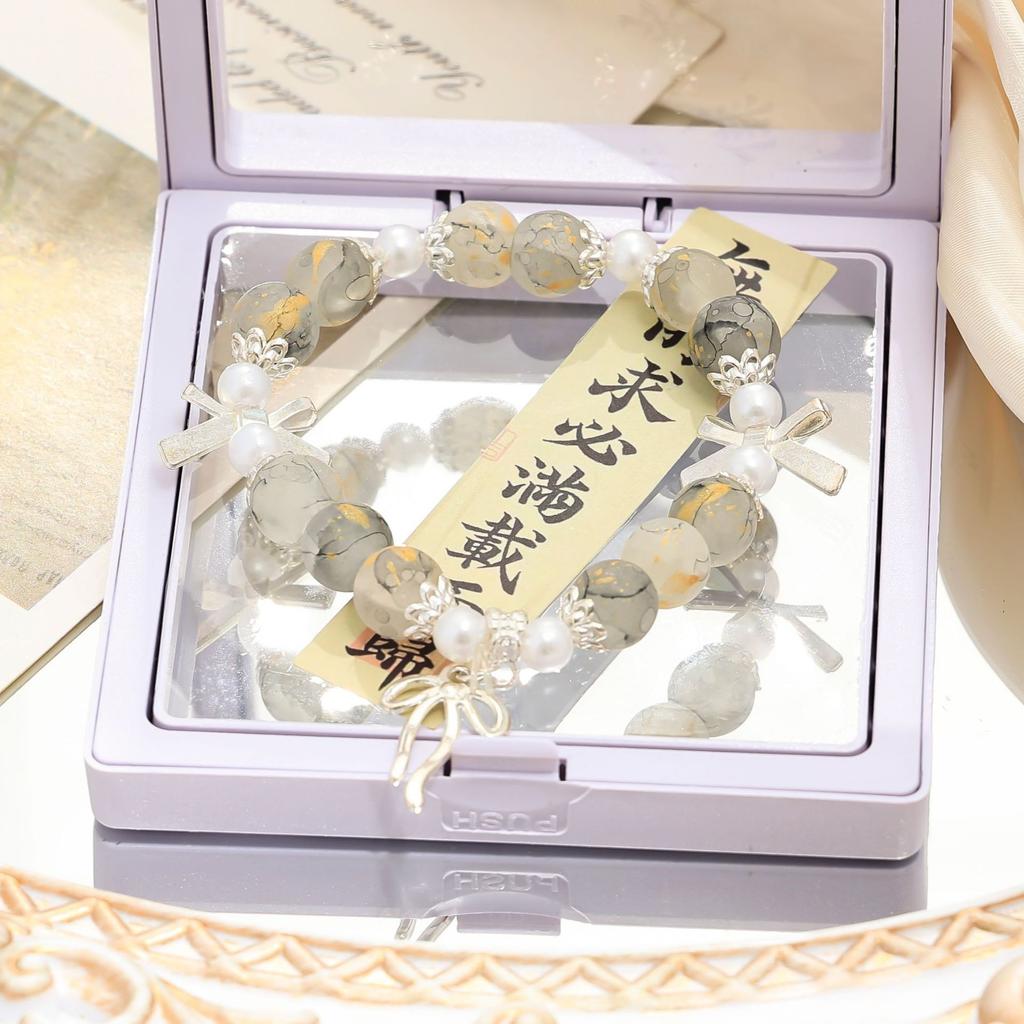 Original design super fairy pearl bow bracelet ins style versatile school season student girlfriend bracelet