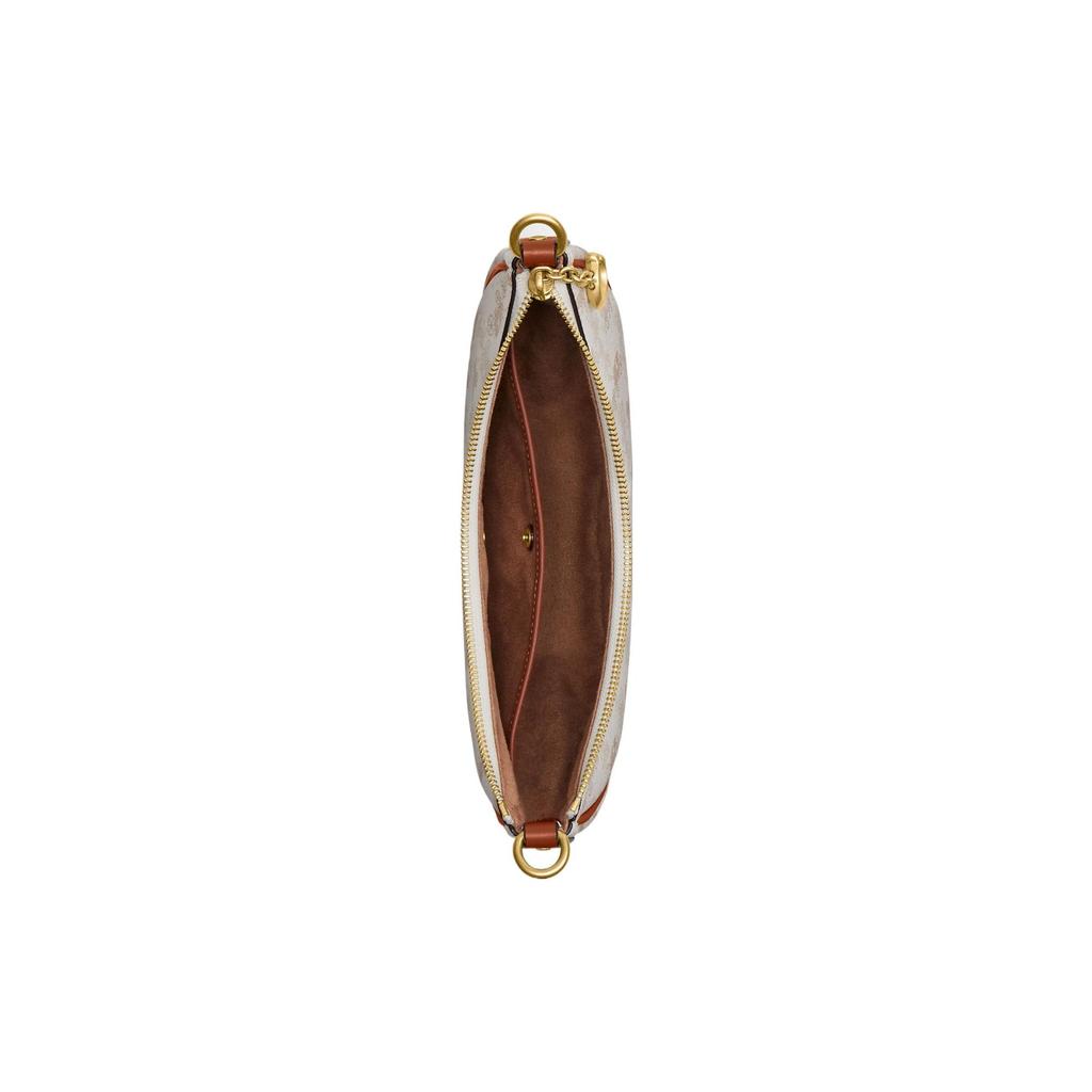 Coach Mira Coated Canvas With Calfskin Crossbody Bag, Shoulder Bag Medium Women's Chalk Polished Amber CM584-B4TXF