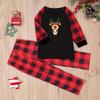 European & American Christmas Plaid Pajama Set: Long-Sleeve, Long Pants, Parent-Child Homewear.