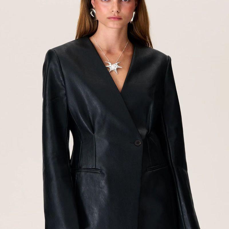 Zbzr Autumn New Women clothes Western Style Fashion Simple and Versatile V-neck One Button Blazers Top