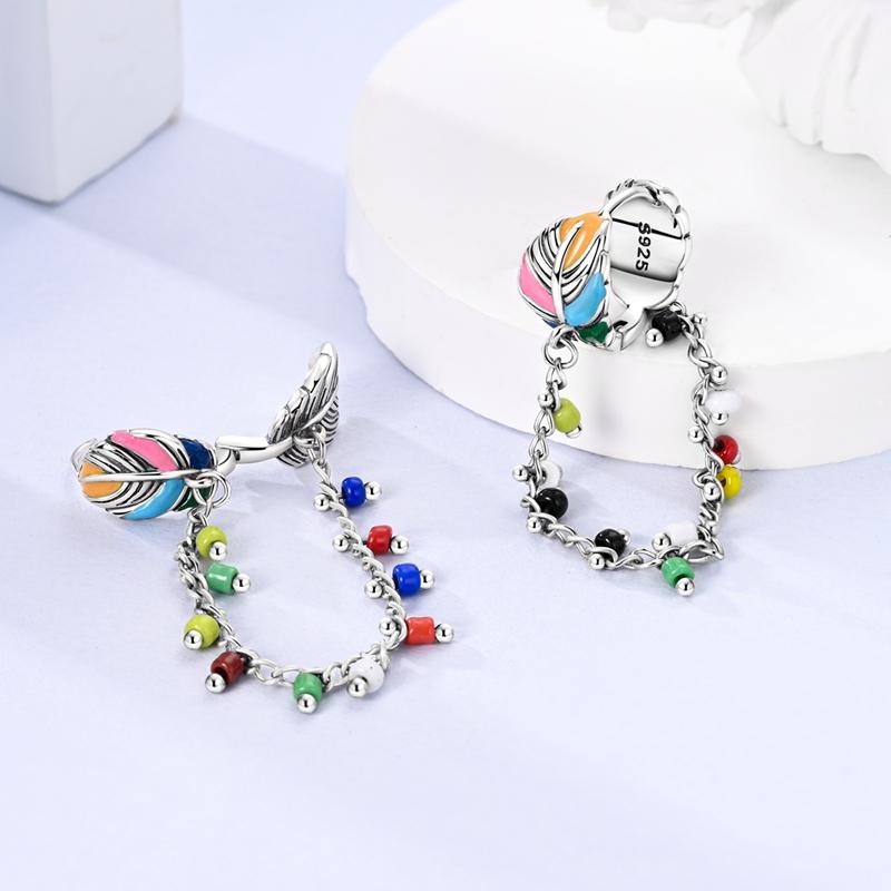 Original 925 Sterling copper Tassel Earrings Women 2025 Zircon Ear Studs Sparkling Pave Hoop Earring Anniversary Zircon Gift