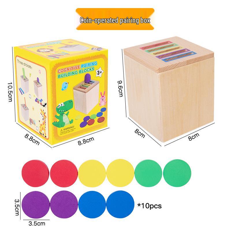 Children s Montessori Shape & Color Sorting Coin Box Toy