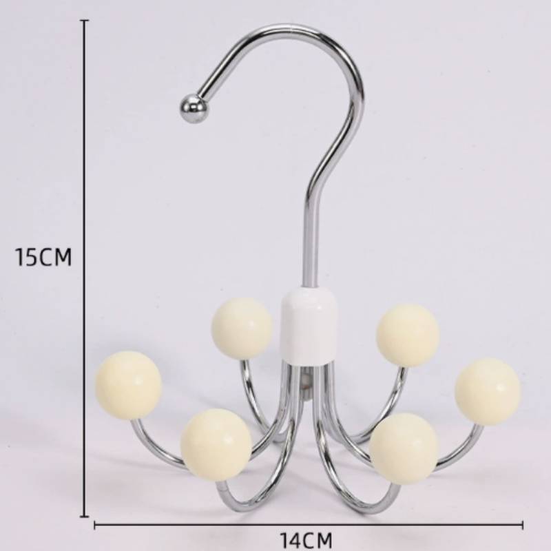 Multifunction Metal Clothes Hanger With Rotatable Hooks For Bedroom Closet Storage