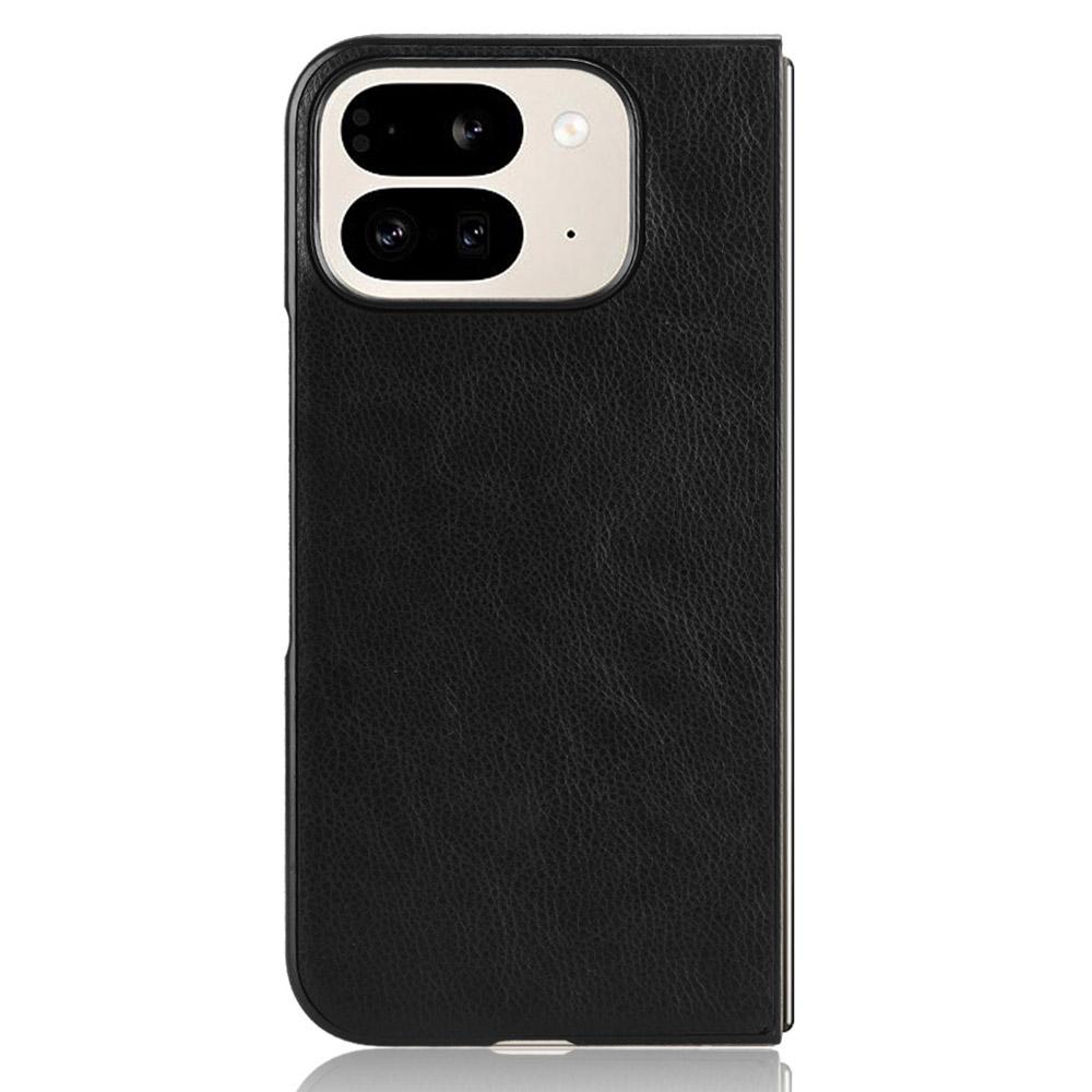 

For Google Pixel 9 Pro Fold 5G Case Litchi Texture PU Leather+PC Phone Cover Black
