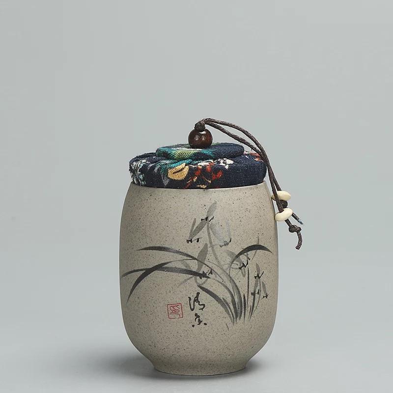 

Чайница для пуэра, сырая керамика, портативные дорожные банки, фарфоровая керамическая канистра, банка для хранения кунг-фу B