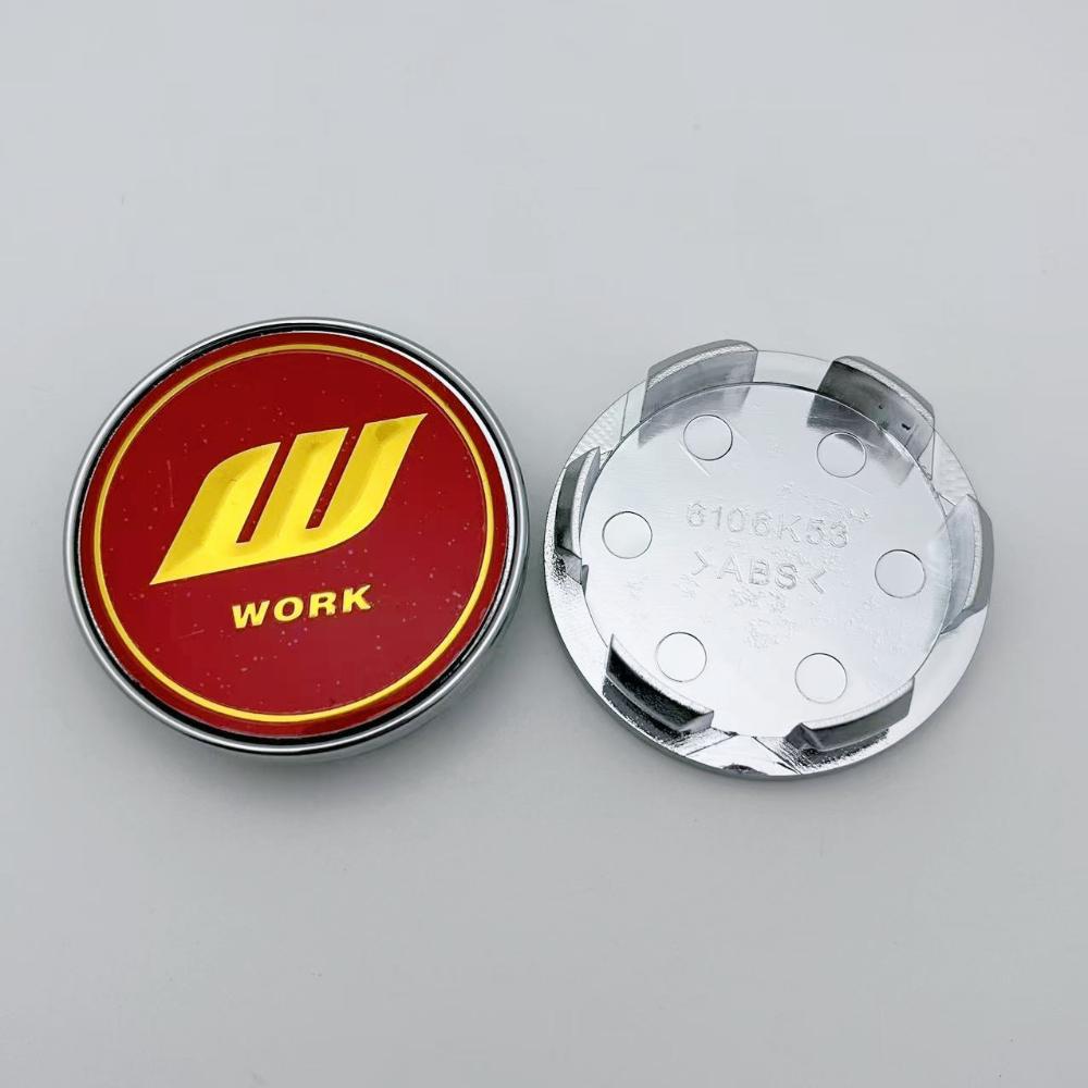 4pcs 53mm ( 48mm I.D) Car Wheel Center Caps With W Work Logo Emblemr Chevrolet Wheels Hub Rim Hubcap Centre Cover Accessories
