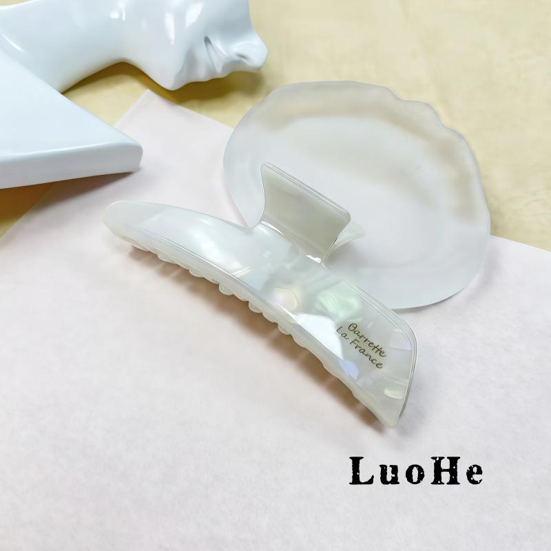 

Luohe Korean-Style Tortoiseshell Acetate Shark Hair Clips - Large Curved Claw Clips for Women