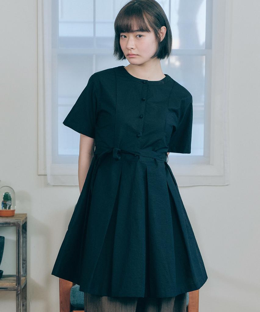 Mallen Pintuck Shirt Dress Black