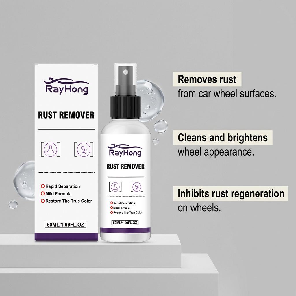RAYHONG Car Wheel Rust Remover - Cleans and Renews Wheels by Eliminating Iron Powder and Rust Stains