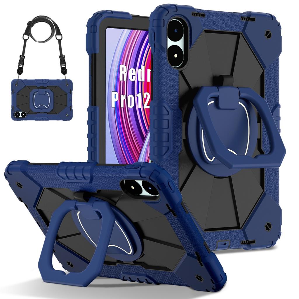For Xiaomi Poco Pad.360° Rotating Grip Heavy Duty Protection Stand TPU+PC 3in1 Anti-knock Shockproof Tablets PC Case