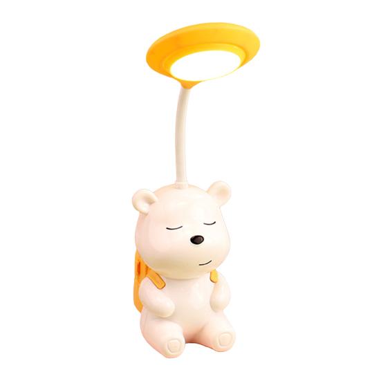 Cartoon Backpack Bear Desk Lamp USB Rechargeable Flexible Gooseneck Table Reading Light Home Office Bedroom Bedside Night Light
