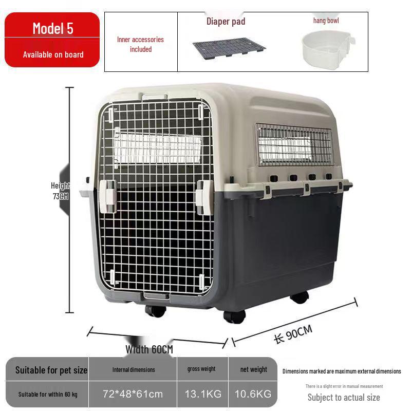 Extra Large Portable Pet Airline Carrier for Dogs, Cats, and Small Animals
