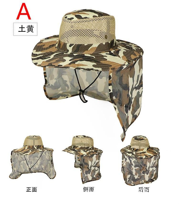 Outdoor Fishing Hat Wide Brim Man Breathable Mesh  Cap Beach S Camouflage Sun UV Protection Shade  Kastking