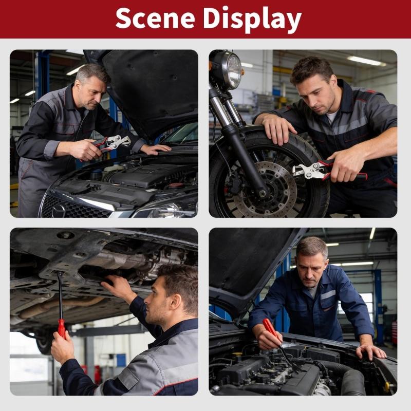 Professional Automotive Clip Pliers Set Includes 2 Metal Fastener Extractors Upgrades for Door Panel & Decorations
