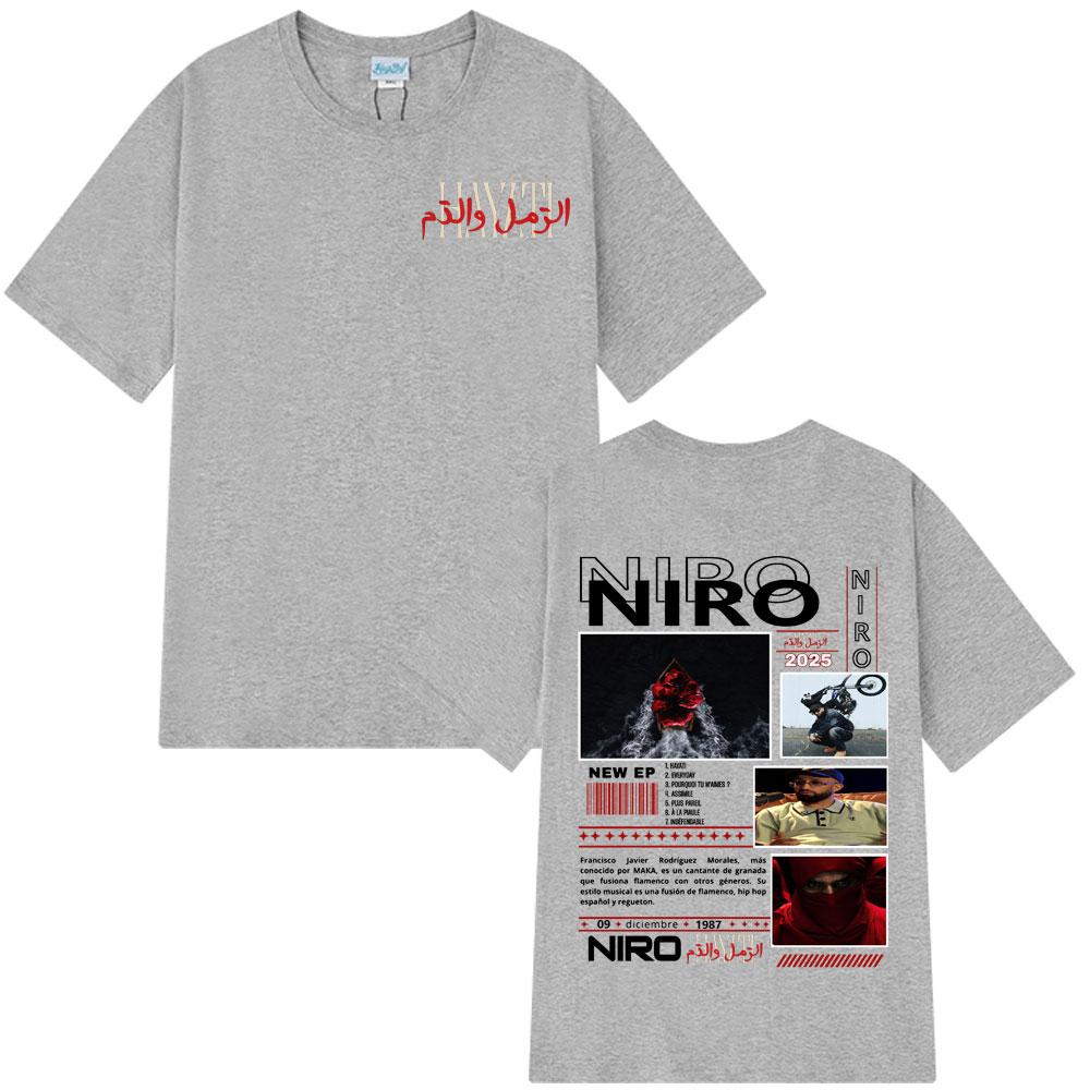 Rapper Niro OX7 Grafik Herren- und Damen-T-Shirt, Lässiges und modisches Hip-Hop-T-Shirt, Sommerdruck 100% reine Baumwolle