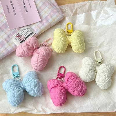 Porte-clés Nœud Simple et Doux Tendance Pendentif Nœud 3D Porte-clés Pour Femmes Filles Décoration Suspendue de Sac à Dos Créative Cadeaux