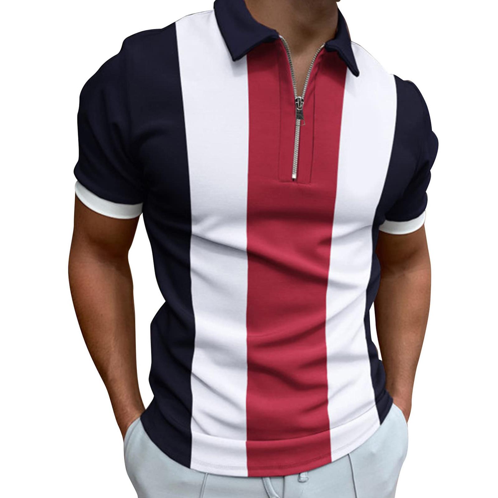 

Чоловіча сорочка Сорочка для гольфу Ретро Кольоровий контраст Відкритий Вулиця З короткими рукавами Одяг з принтом на ґудзиках Одяг Модний дизайнер Повсякденний дихаючий XL червоний