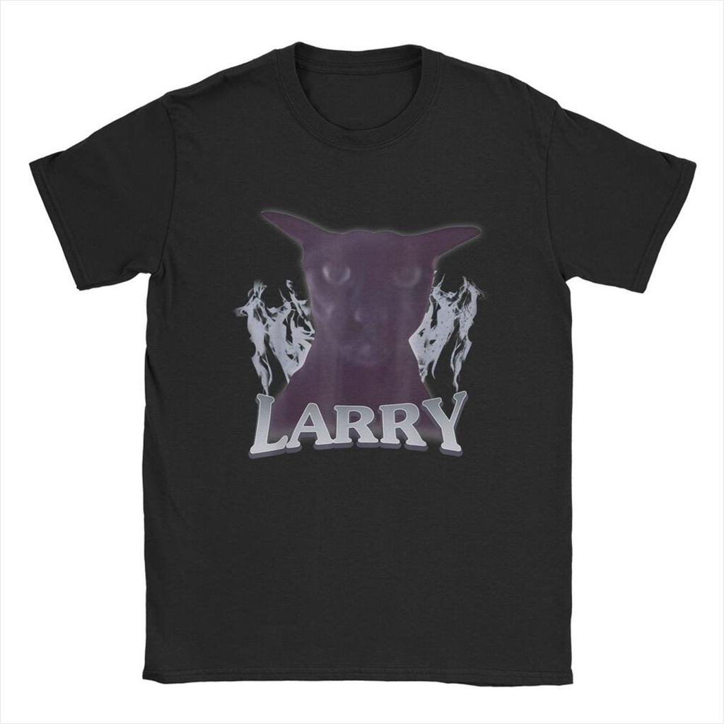 Funny Evil Larry Cat Dank Brainrot Meme Men's T Shirts  Novelty Tees Short Sleeve Round Collar T-Shirts 100% Cotton New Tops