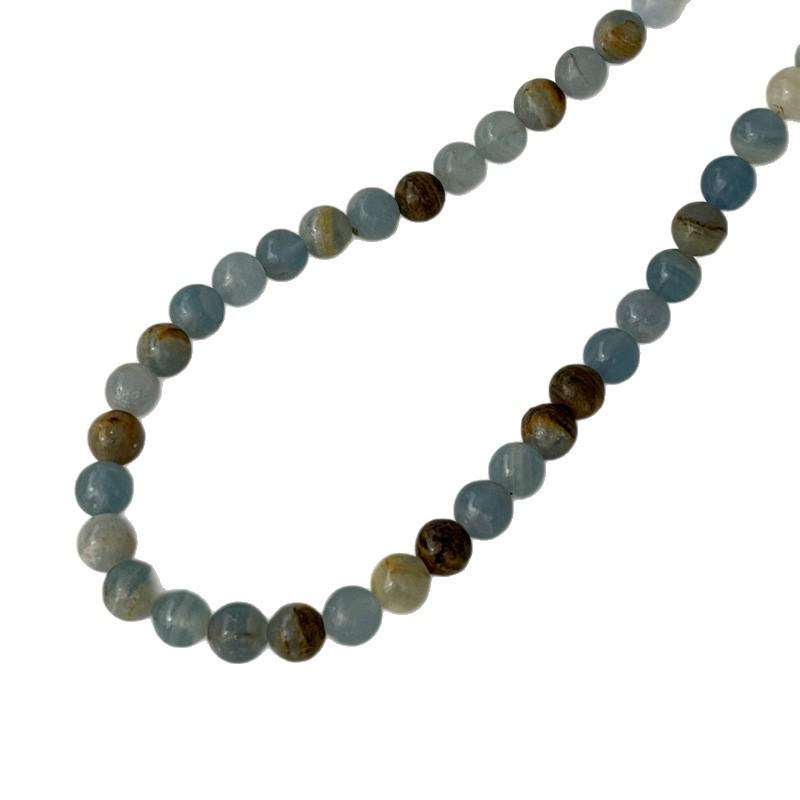 SuChuang Sterling Silver Aquamarine Beaded Necklace - Women's Simple & Versatile Design Choker.