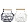 Cesta de Almacenamiento de Alambre Metálico con Asa Portátil Organizador Portahuevos Fruta Pan Cesta de Frutas Creativa Para Cocina Hogar Picnic