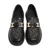 2025 new thick heel summer thin small leather shoes women's mesh breathable casual loafers one-pedal work shoes