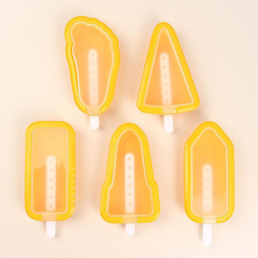 Set(5PCS) Summer Homemade Silicone Ice Cream Mold With Multiple Shapes For Household Ice Cream Making Tools