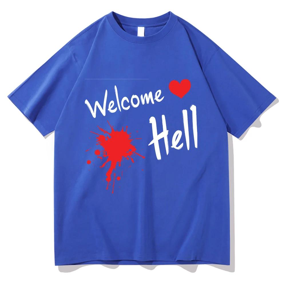 Anime TouHou Project Welcome Hell Tshirt 2025 women Clothing Harajuku Clothes Summer Tops Unisex Graphic T Shirts