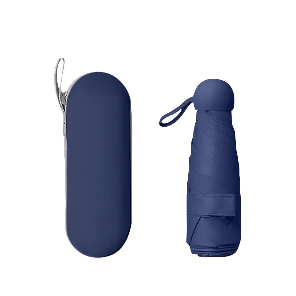 Portable Fold Umbrella, Sunny And Rainy Umbrella, Sun Umbrella, Black Plastic Folding Capsule Umbrella