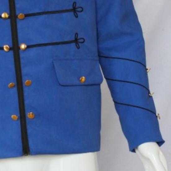 Men Gothic Jacket Embroidered Buttons Stand Collar Rock Frock Coat Vintage Punk Slim Fit Outwear Cosplay Costume