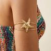 Fahion Starfish Adjustable Cuff Bracelet for Women Boho Starfish Upper Arm Open Bangle Festival Party Jewelry Gift