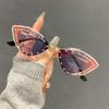 New Cat Eye Shaped Diamond Studded Sunglasses Personalized and Trendy Outdoor Sunglasses Sunscreen Party Metal Eyeglass Legs
