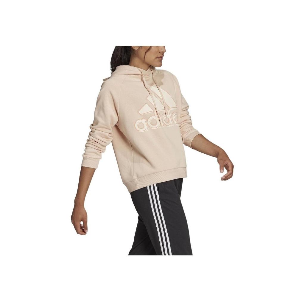 adidas Letter Logo Printed Hooded Sports Sweatshirt Women Sweatshirt Light-Pink HB5107