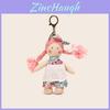 Cottage Style Girl Plush Pendant With Checkered Bows And Dress Decorn For Bag Decor And Gift