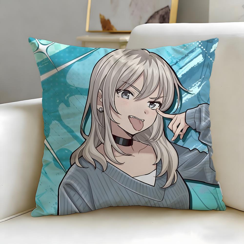 Anime Girls Band Cry Cushion Cover Soft  EasyWash Pillow Case  Versatile for Couch Bed Travel and Office