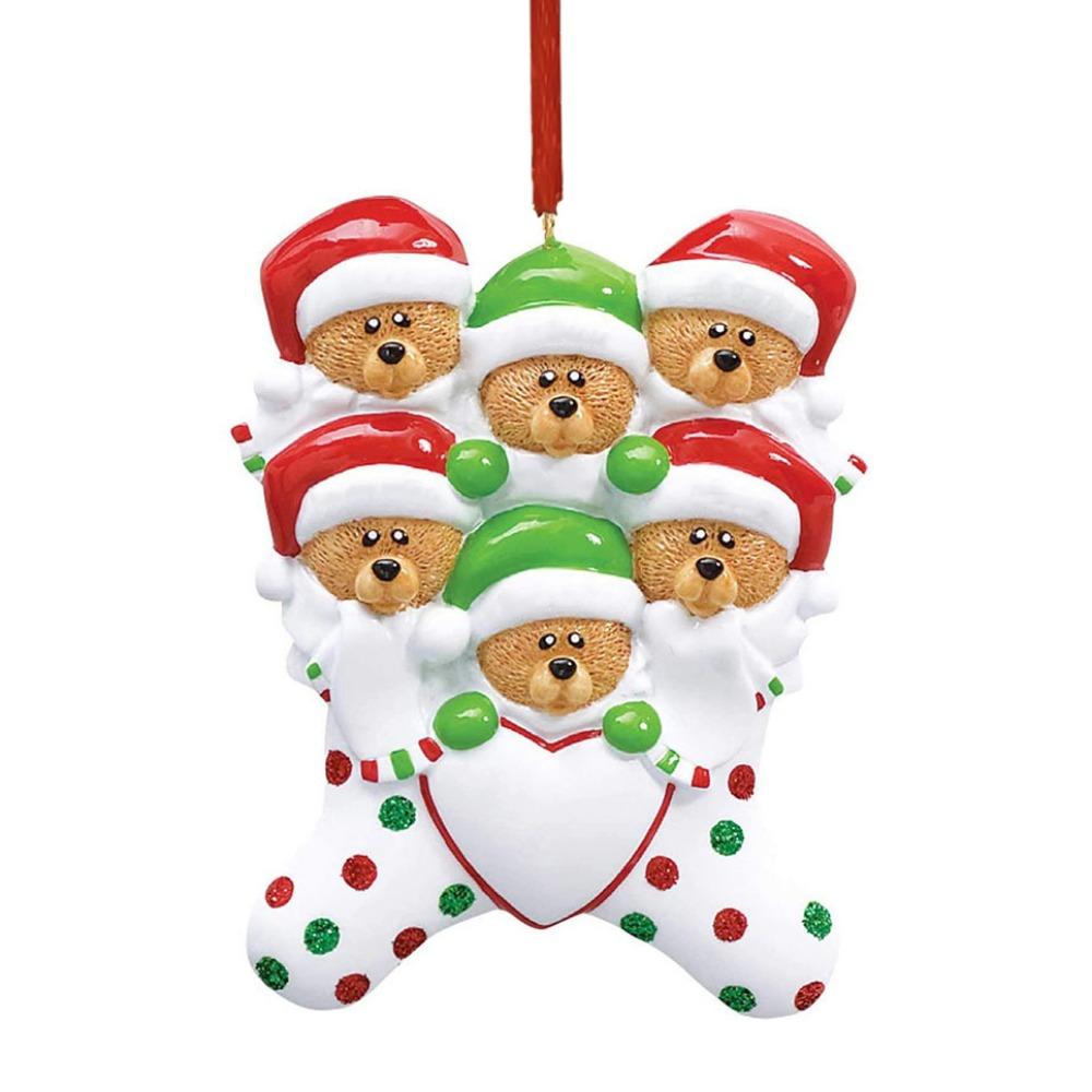 Resin Christmas Brown Bear Pendant Love DIY Name Pendants Christmas Tree Decoration  Christmas Day