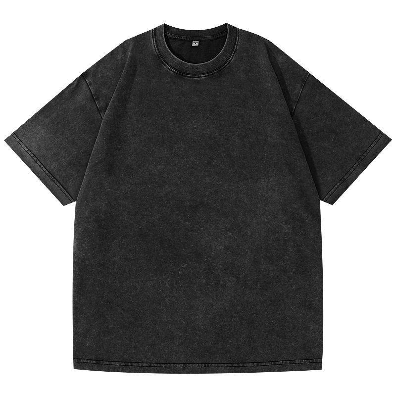 Unisex Vintage Washed Cotton T-Shirt - Loose Fit, Distressed Style