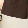 2026 Autumn/Winter Plus Size Corduroy High Waist A-line Black Short Skirt